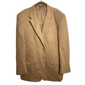 Norman Wells Collection Mens Blazer 100% Camel Hair Tan Sports Jacket Size 44R